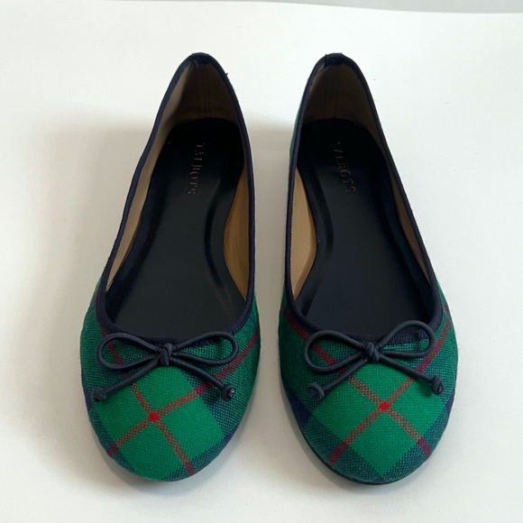 Talbots Green/Blue/Red Plaid Ballet Flats - Size 7.5M - Excellent Condition - Picture 4 of 11